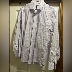 J crew Thompson size large 16-16 1/2 blue & purple double lined plaid button up